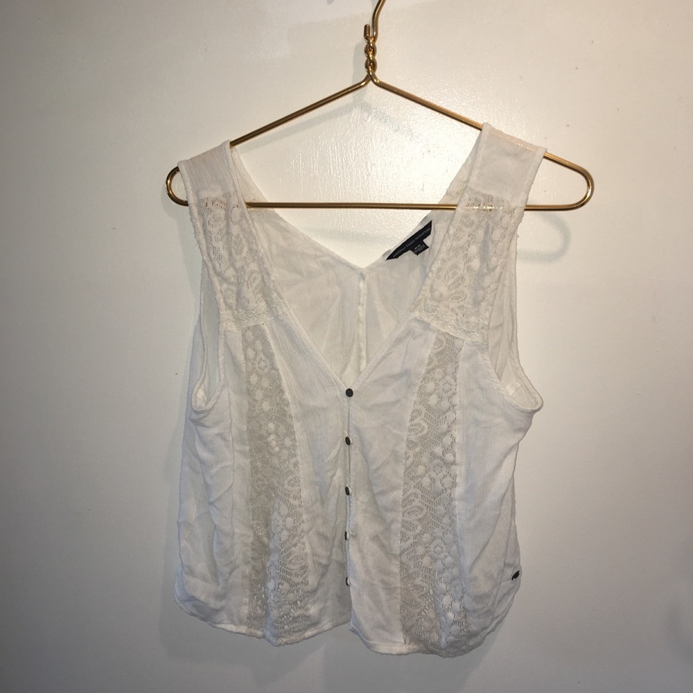 American Eagle white lace top